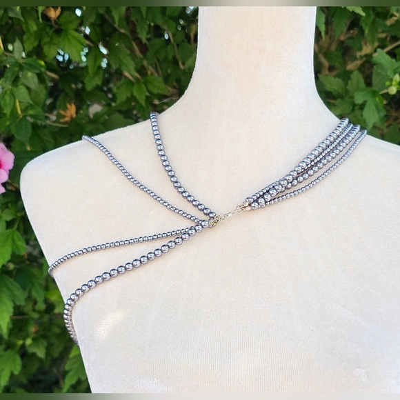 Silver Beaded Necklace - Picture 4 of 6